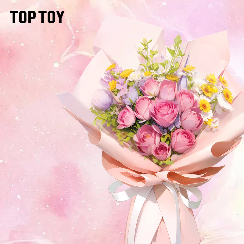 【RETIRED】TOPTOY Flower Bouquet Building Block Set with Vase 599Pcs - Image 4